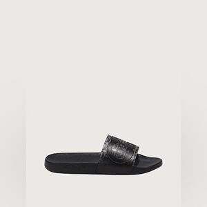 Salvatore Ferragamo Black Logo Slide Sandals